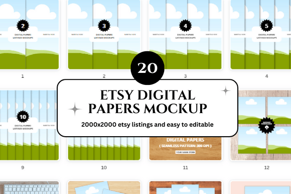 Download Digital Papers Etsy Mockup - Mockup Collection
