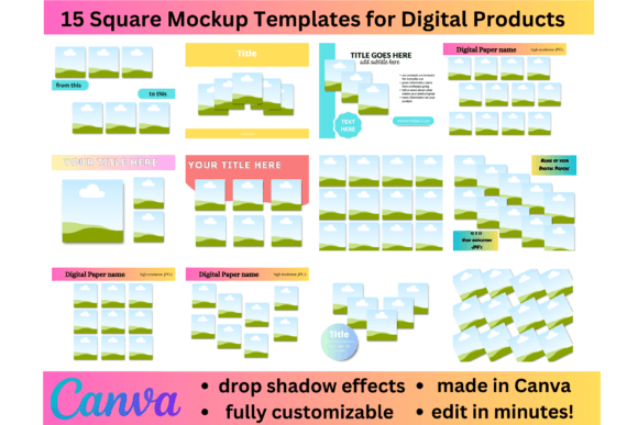 Download Square Paper Mockup Templates Canva - Mockup Collection