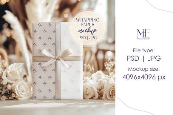 Download Wrapping Paper Mockup, Gift Wrap Mockup - Mockup Collection