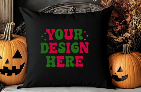 Download Fall Throw Pillow Mockup Halloween - Mockup Collection