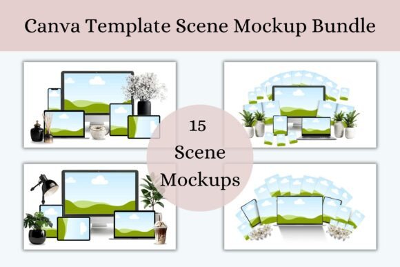 Download 15 Canva Template Digital Mockup Scenes - Mockup Collection