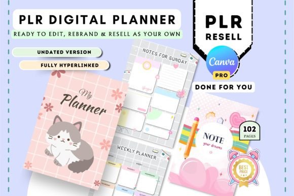 Download Resell Cute Undated Digital Planner - Cute Collection