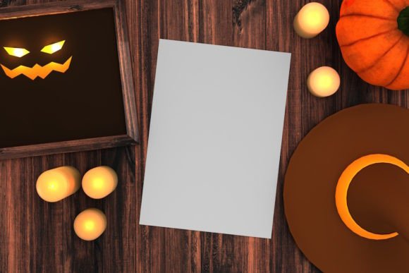 Download A4 Paper Mockup - Halloween - Mockup Collection