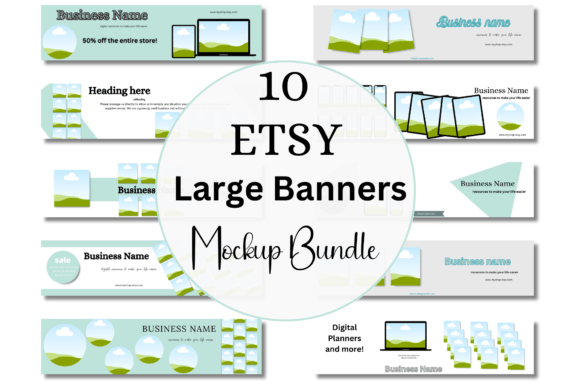 Download 10 Large Etsy Banner Mockup Templates - Mockup Collection