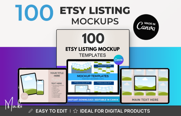 Download 100 Etsy Listing Mockup Templates - Mockup Collection