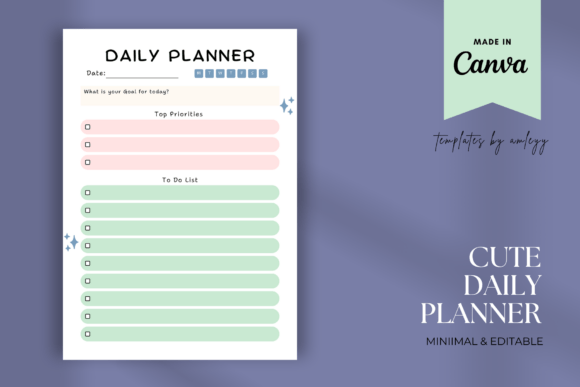 Download Cute Daily Planner Template Printable - Cute Collection