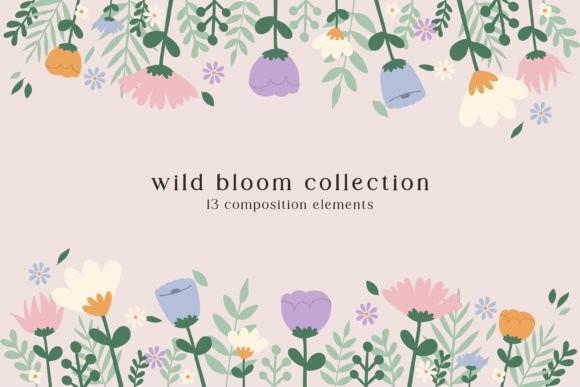 Download Cute Minimal Wildflower Digital Clip Art - Cute Collection