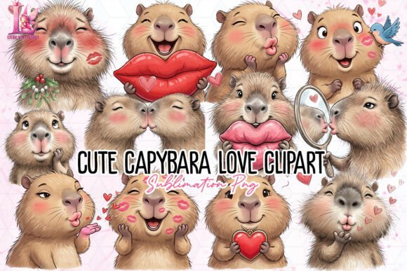 Download Cute Capybara Love Clipart PNG - Cute Collection