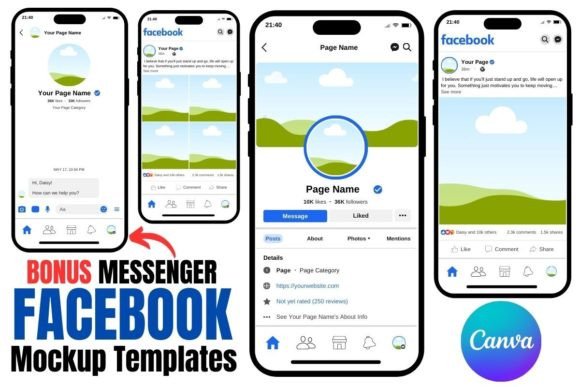 Download Facebook Mockup Templates Canva + Bonus - Mockup Collection