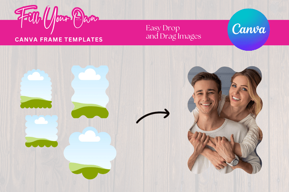 Download Wavy Frames Canva Mockup Templates - Mockup Collection