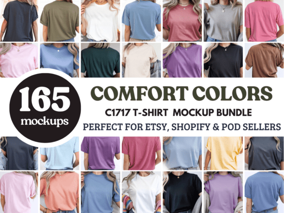 Download Comfort Colors 1717 Tshirt Mockup Bundle - Mockup Collection
