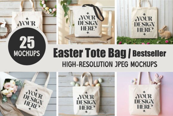 Download Easter Tote Bag Mockup Bundle - Mockup Collection
