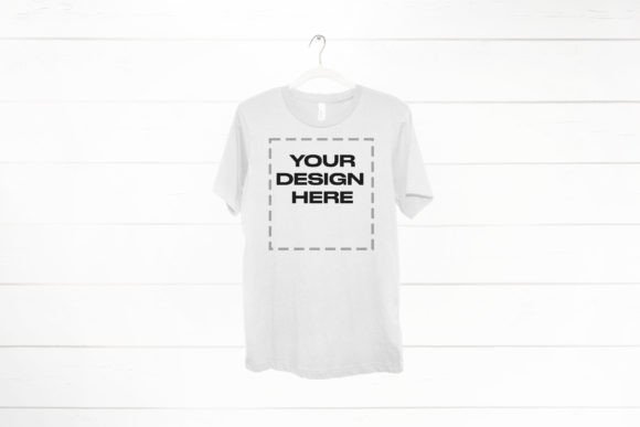 Download White Shirt Mockup on Hanger Bella 3001 - Mockup Collection