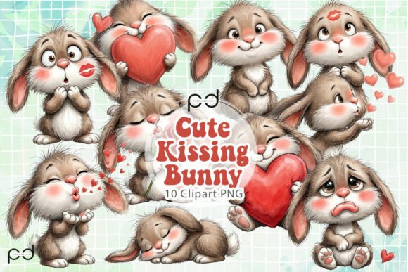 Download Cute Kissing Bunny Clipart Graphics - Cute Collection