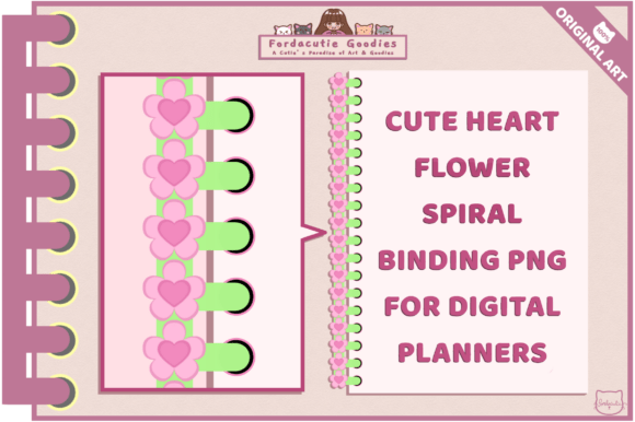 Download Cute Heart Flower Spiral Binding PNG - Cute Collection