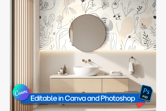 Download Bathroom Surface Pattern Mockup - Pattern mockup Collection