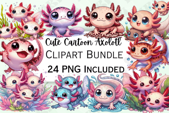 Download Cute Cartoon Axolotl Clipart - Cute Collection