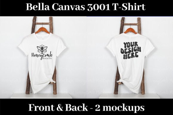 Download 3001 White Shirt Mockup, Front and Back - Mockup Collection