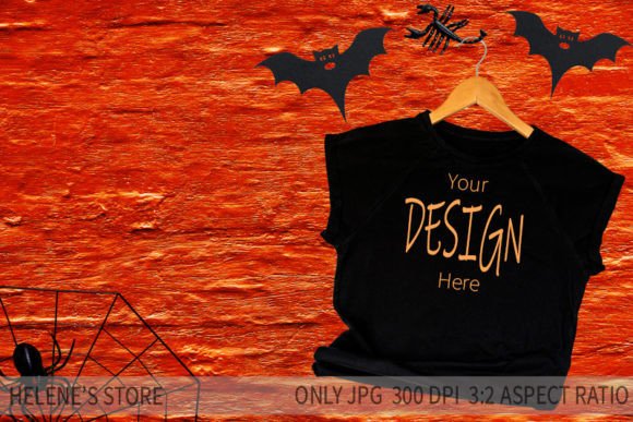 Download Black T Shirt Mockup, Halloween Mock Up - Mockup Collection