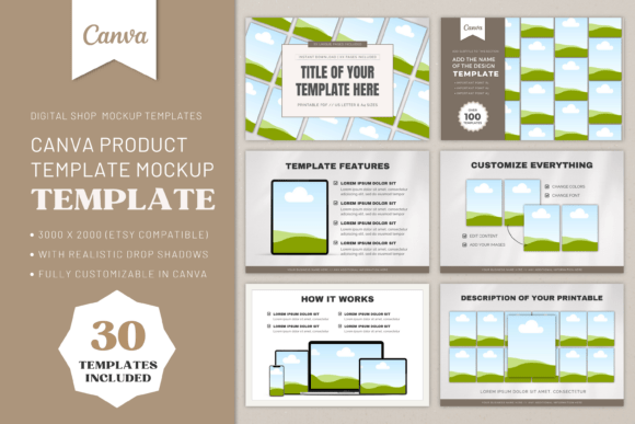 Download Digital Product Mockup, Canva Mockup - Mockup Collection