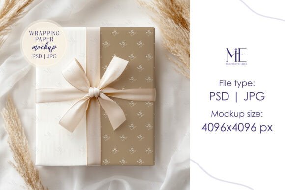 Download Wrapping Paper Mockup, Gift Wrap Mock Up - Mockup Collection