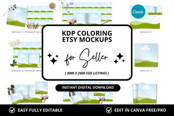 Download KDP Coloring Etsy Canva Mockup - Mockup Collection
