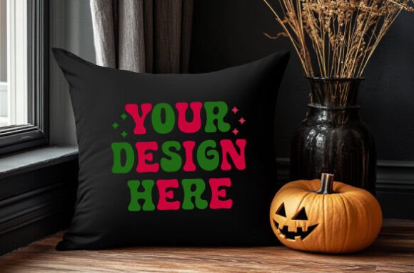 Download Fall Throw Pillow Mockup Halloween - Mockup Collection