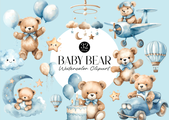 Download Cute Teddy Bear Baby Shower Clipart - Cute Collection