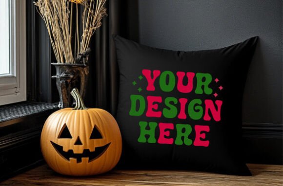 Download Fall Throw Pillow Mockup Halloween - Mockup Collection