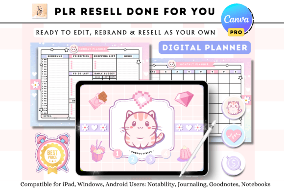 Download PLR Resell Cute Kawaii Digital Planner - Cute Collection
