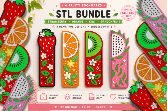 Download Cute 3D Printable Bookmark Files 4 Set - Cute Collection