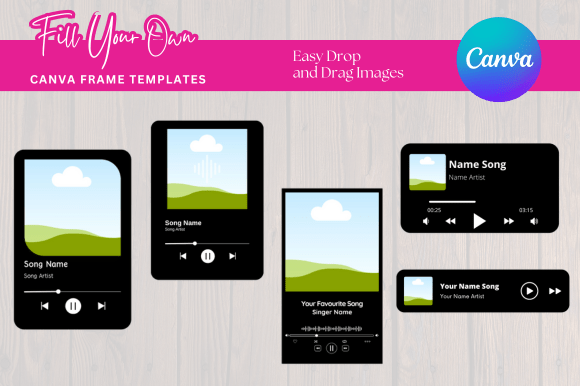Download Music Player Canva Frame Mockup Bundle - Mockup Collection
