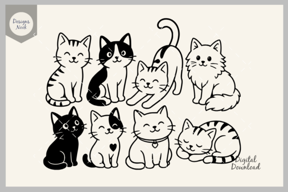 Download Cute Cat SVG Bundle, Cat Silhouette SVG - Cute Collection