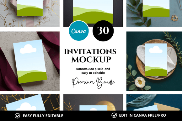 Download 30 Invitation Canva Mockup - Mockup Collection
