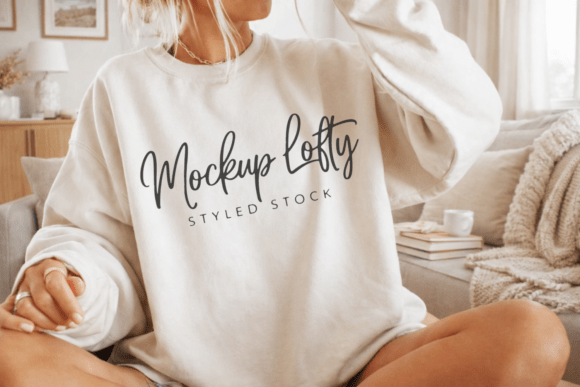 Download Gildan 18000 Sand Sweatshirt Mockup 11 - Premium Bundle