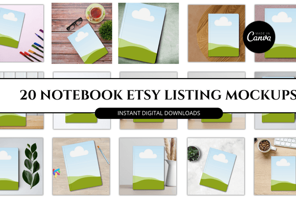Download Notebook Etsy Canva Mockup - Mockup Collection