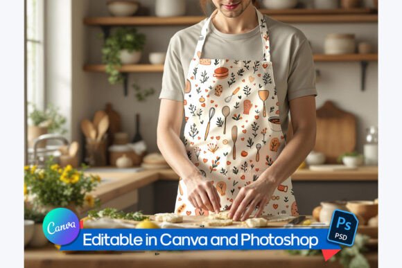 Download Editable Kitchen Apron Pattern Mockup - Pattern mockup Collection