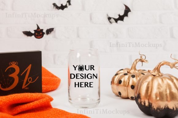 Download Libbey Glass Can Mockup Halloween Spooky - Mockup Collection
