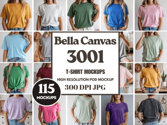 Download Bella Canvas 3001 TShirt Mockup Bundle - Mockup Collection