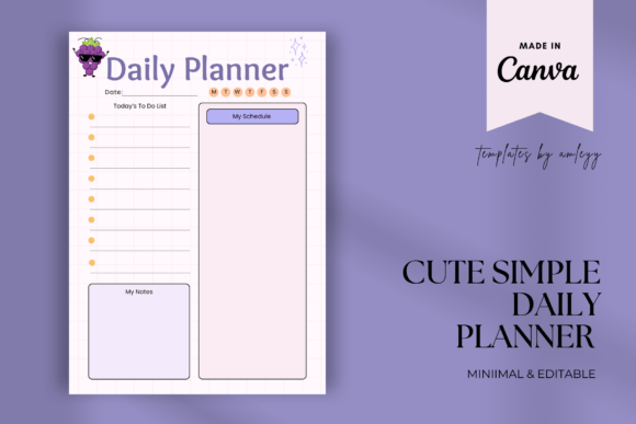 Download Cute Simple Daily Planner Template - Cute Collection
