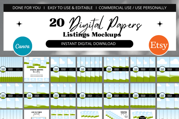 Download Digital Papers Etsy Canva Mockup - Mockup Collection