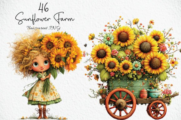 Download Cute Sunflower Farm PNG Clipart - Cute Collection
