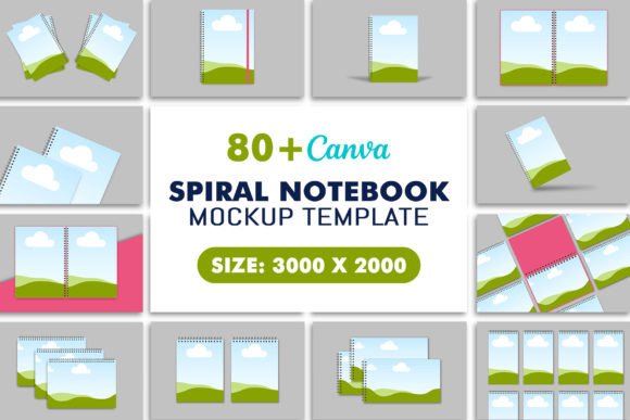 Download Spiral Notebook Canva Mockup Templates - Mockup Collection