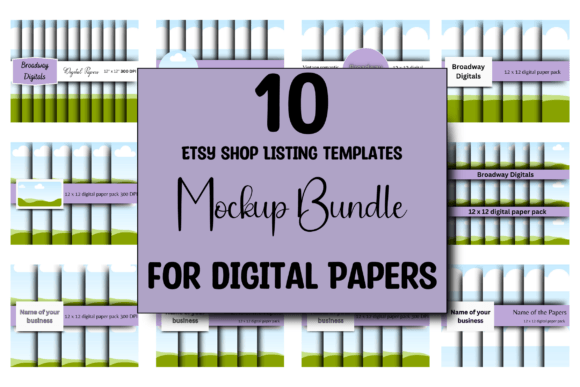 Download 10 ETSY Digital Paper Mockup Templates - Mockup Collection