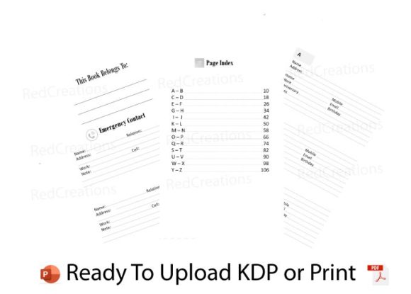 Download Address Book for KDP Low Content Book - Low content Collection