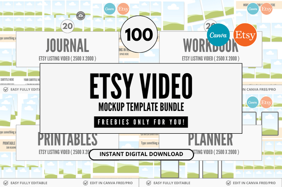 Download 100 Etsy Video Mockup Bundle - Mockup Collection
