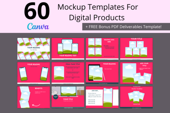 Download 60 Digital Product Mockup Templates Set - Mockup Collection
