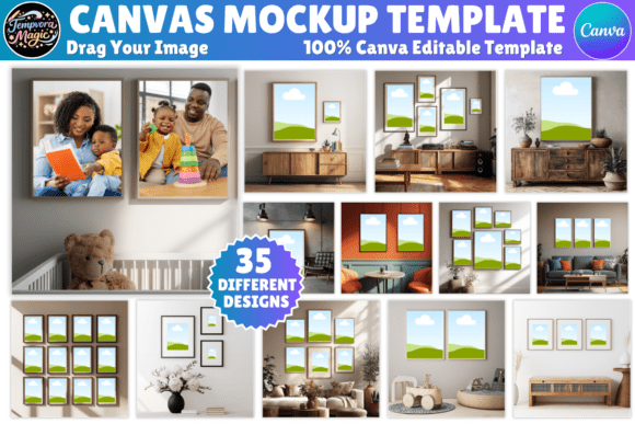 Download 35X Canvas Mockup Canva Template - Mockup Collection