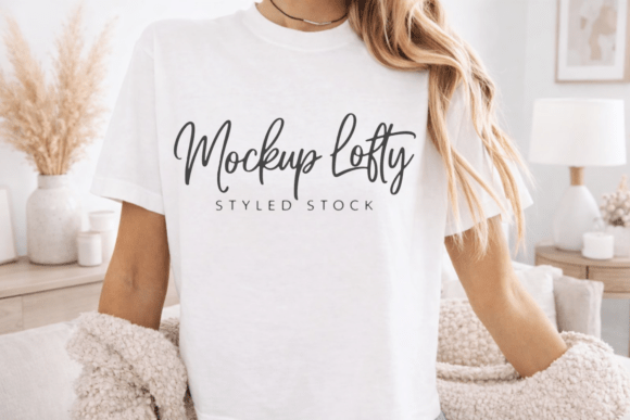 Download Comfort Colors 3023CL White Shirt Mockup - Mockup Collection
