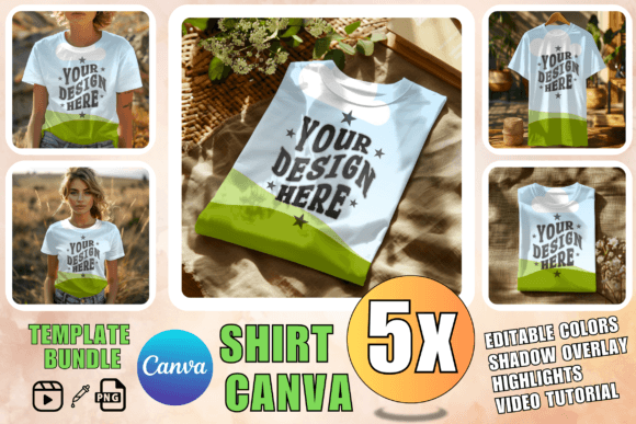 Download Shirt Mockup Bundle Shirt Canva Template - Mockup Collection